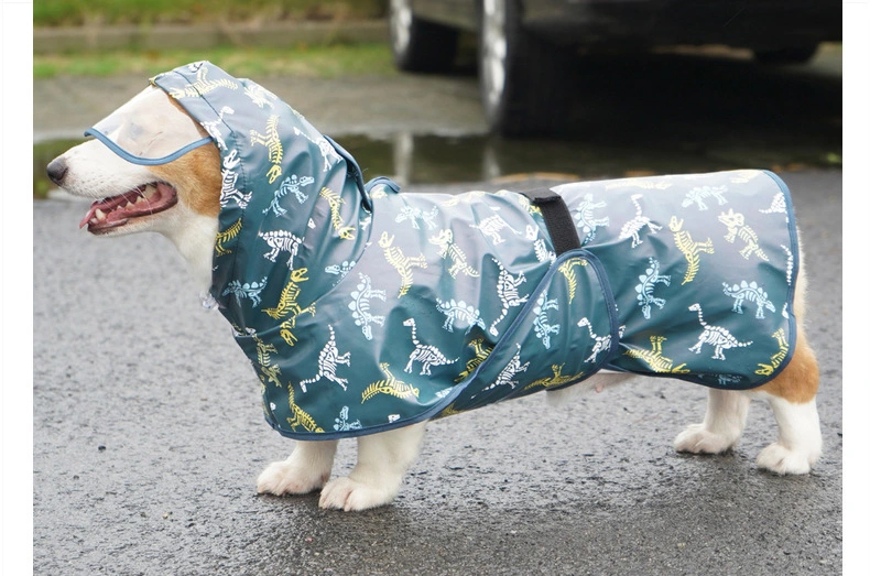 Dogs Clothes Wholesale Pet Raincoats Waterproof Dog Rainwearing with Hat