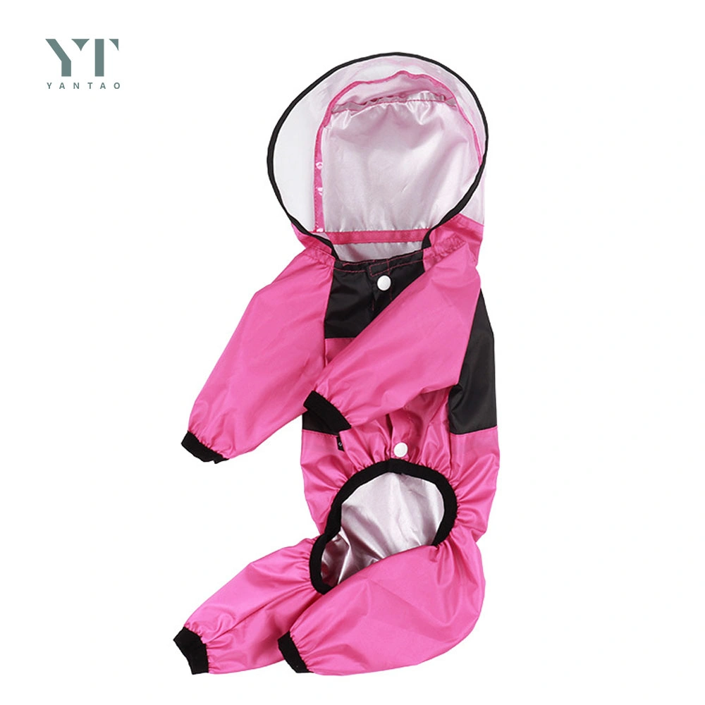 Wholesale Custom Waterproof Large Dog Rain Coat Jacket Reflective Adjustable Pet Dog Raincoat with Hood