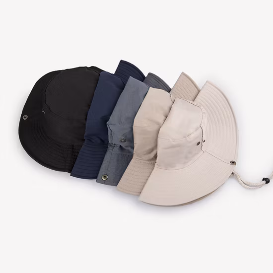 Fisherman Wide Brim String Bucket Hat