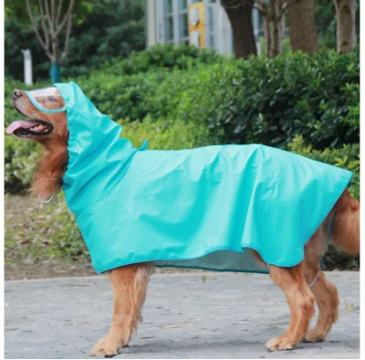 Vêtements pour chiens, imperméables pour animaux de compagnie, vente en gros, vêtements de pluie imperméables pour chiens avec chapeau