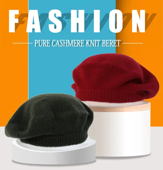 Nouveau design de mode cachemire laine hiver chaud femmes béret chapeau