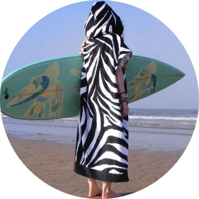 Poncho à capuche absorbant à séchage rapide pour hommes, serviette de plage en microfibre pour adultes, Poncho de Surf pour adultes, vente en gros
