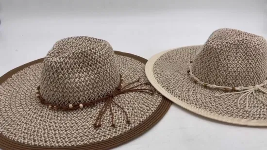 Chapeaux de mode femmes dame Multi mixte tresse disquette papier chapeau d'été en gros chapeau de paille pour voyage