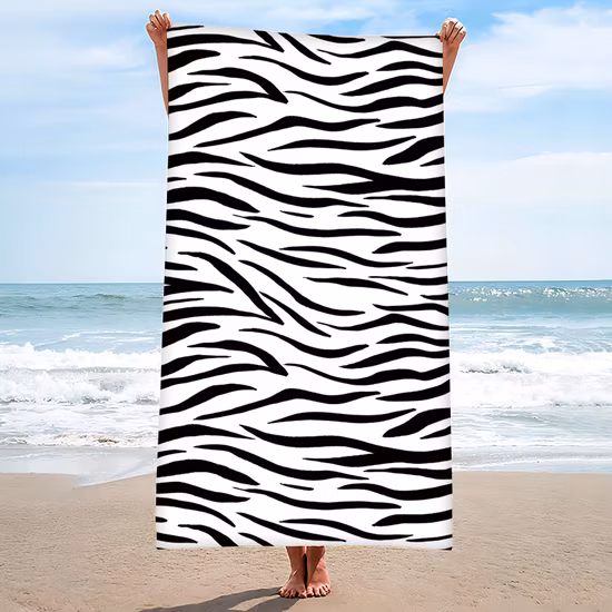 Serviette de plage en microfibre en gros, séchage rapide, serviette de plage sans eau et sable avec logo, serviette de plage promotionnelle en coton imprimé personnalisé et serviette de bain cadeau