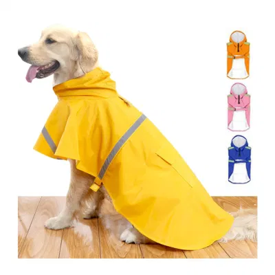 Manteau imperméable réglable pour animaux de compagnie, vêtements imperméables, veste de pluie légère, Poncho à capuche