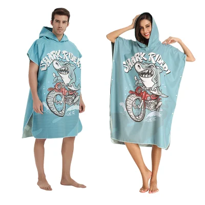 Poncho de plage sans sable en microfibre à impression numérique, personnalisé avec logo pour la plage, vente en gros